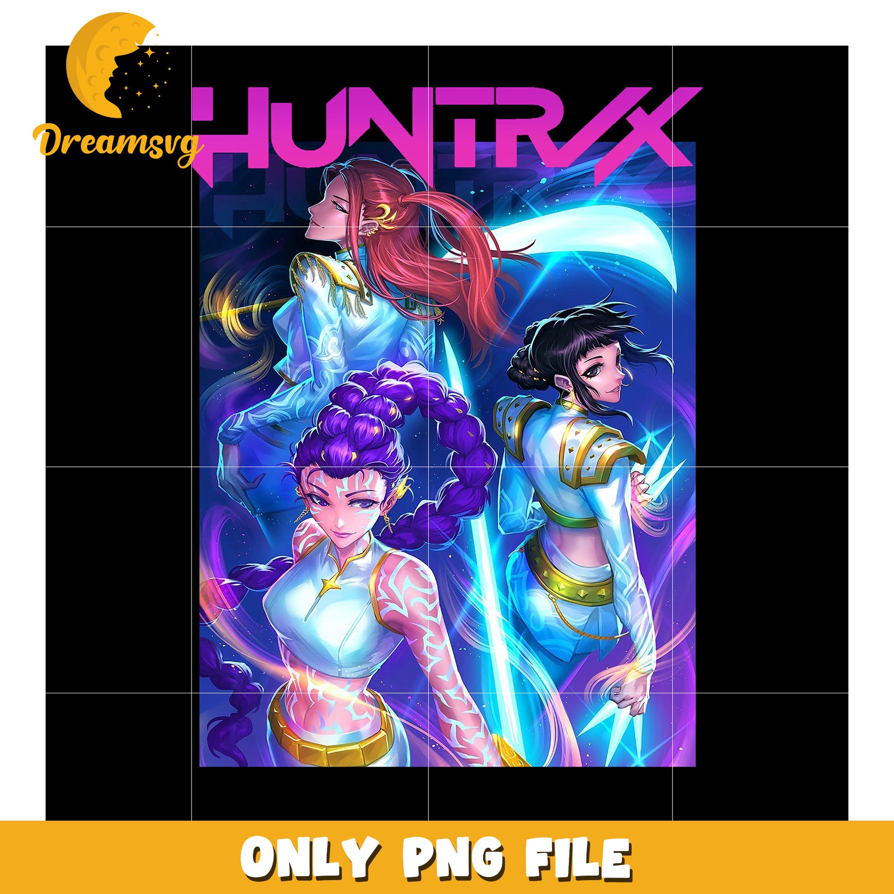 Huntrix beautiful logo png, kpop band manhwa png, huntrix png