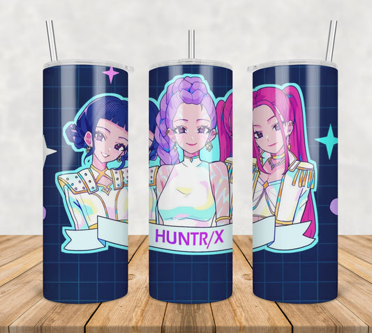 Huntrix cartoon girl tumbler png, huntrix girl tumbler png, huntrix cartoon tumbler png