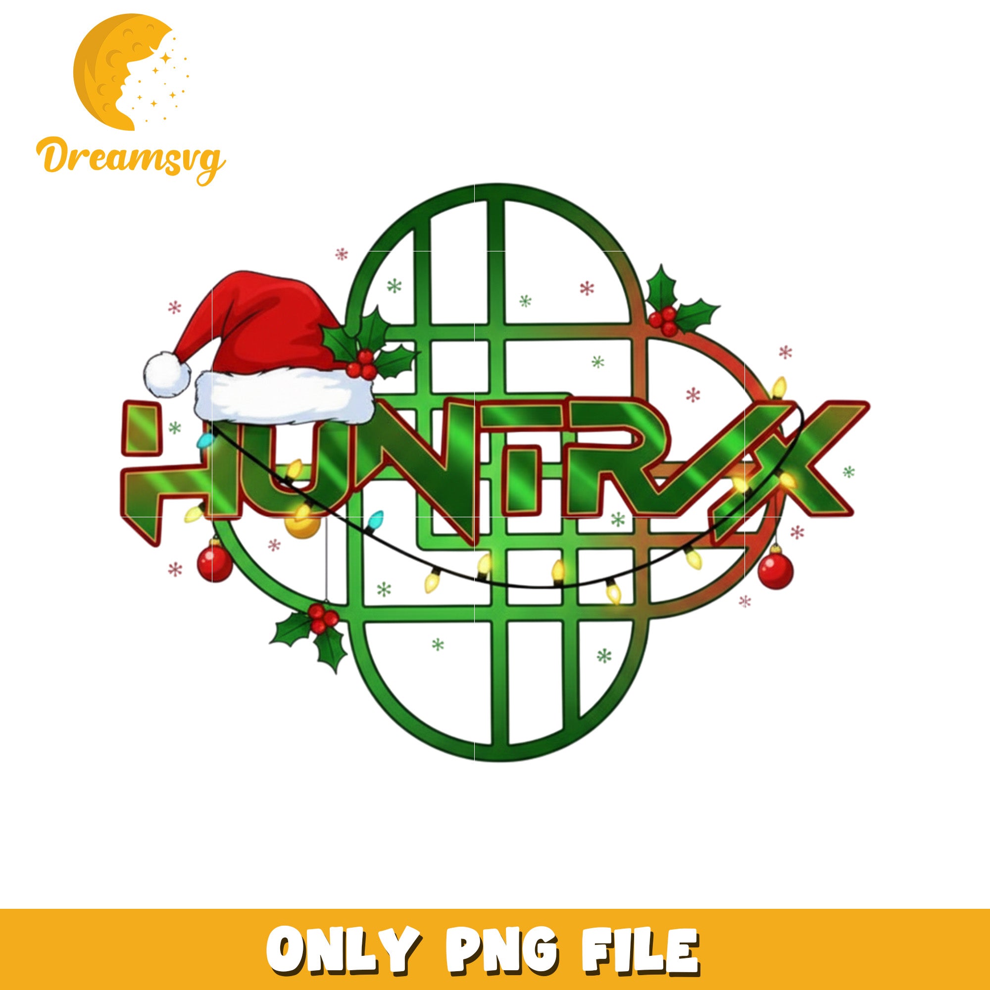 Huntrix christmas green logo png, christmas background​ png, christmas decor png