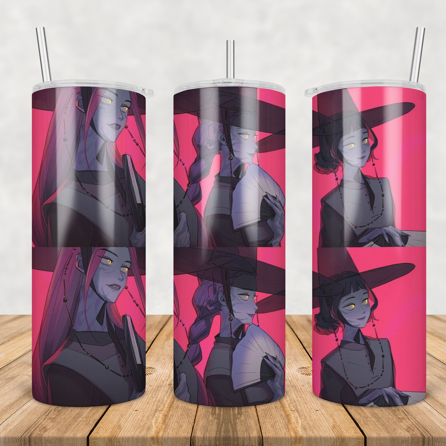 Huntrix demon girls tumbler png, huntrix girls tumbler png, demon huntrix tumbler png