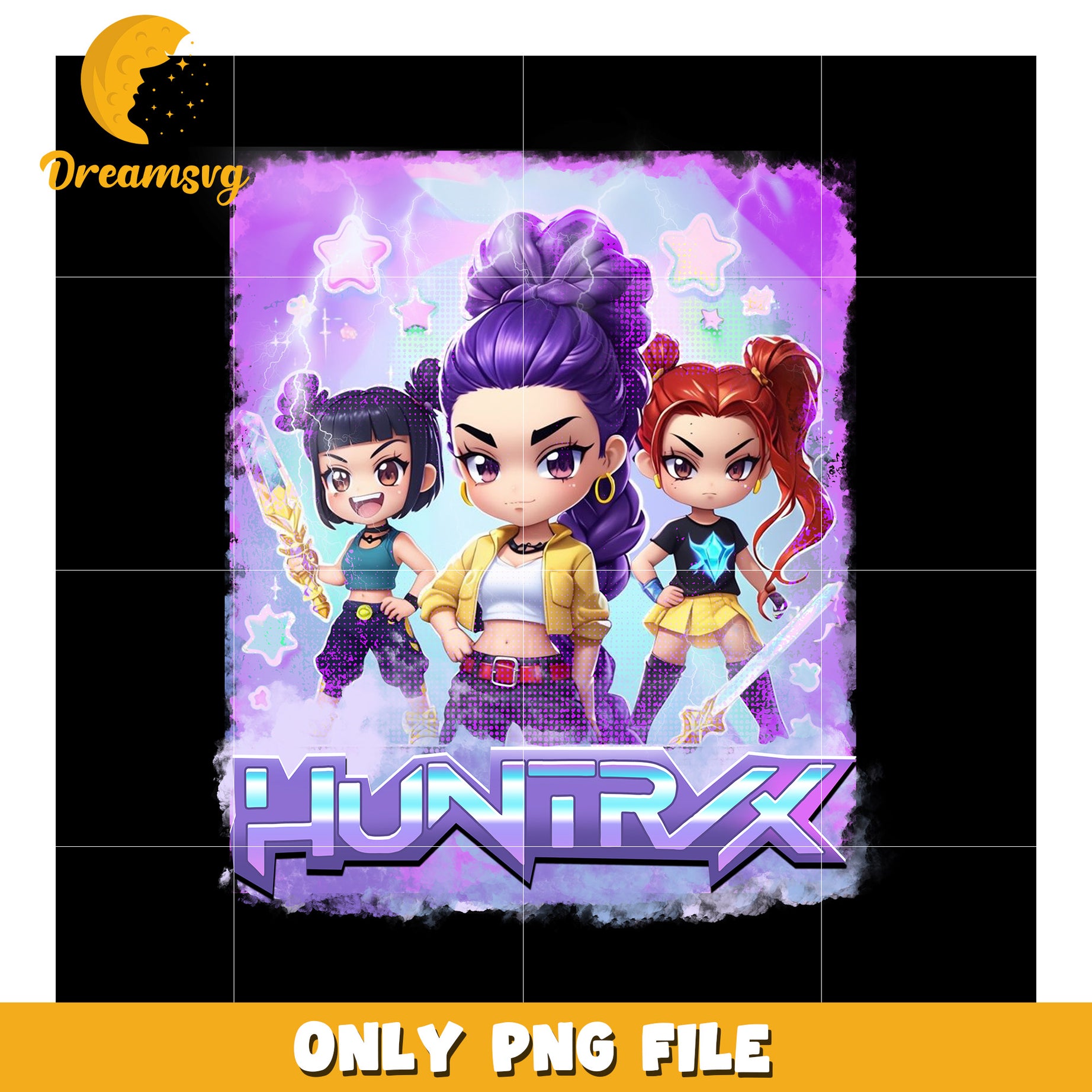 Huntrix demon hunter chibi png, demon hunters png, huntrix and saja png
