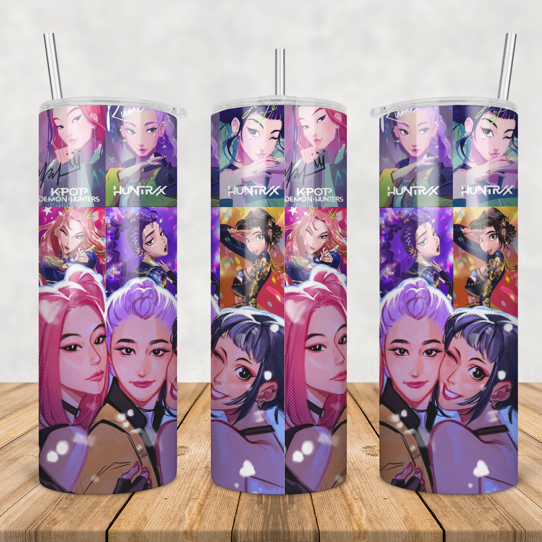 Huntrix demon hunters tumbler png, huntrix kpop tumbler png, demon hunters tumbler png