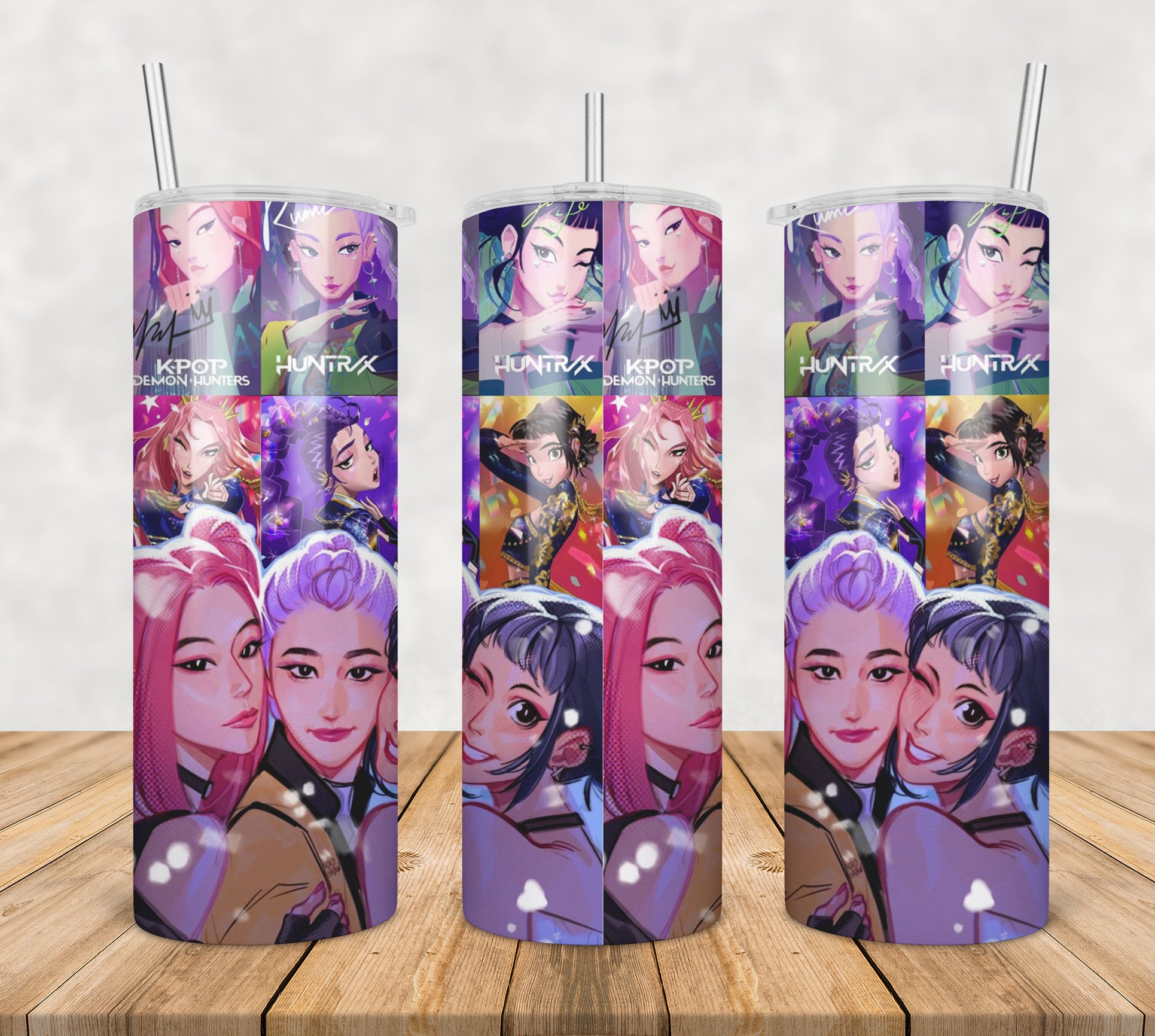 Huntrix demon hunters tumbler png, huntrix kpop tumbler png, demon hunters tumbler png