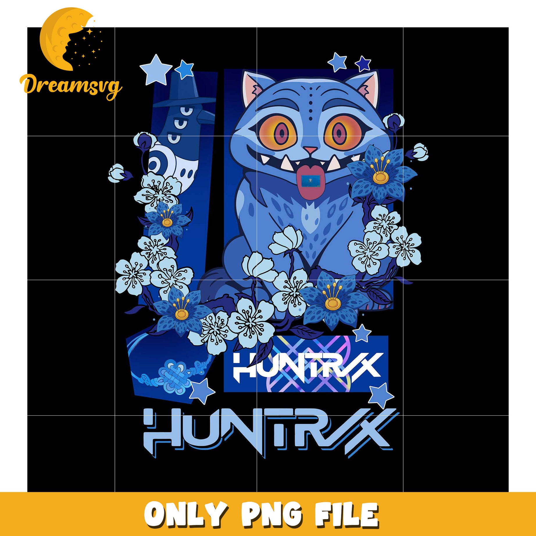 Huntrix derpy blue tiger png, korean anime​ png, modern vibes​ boys png