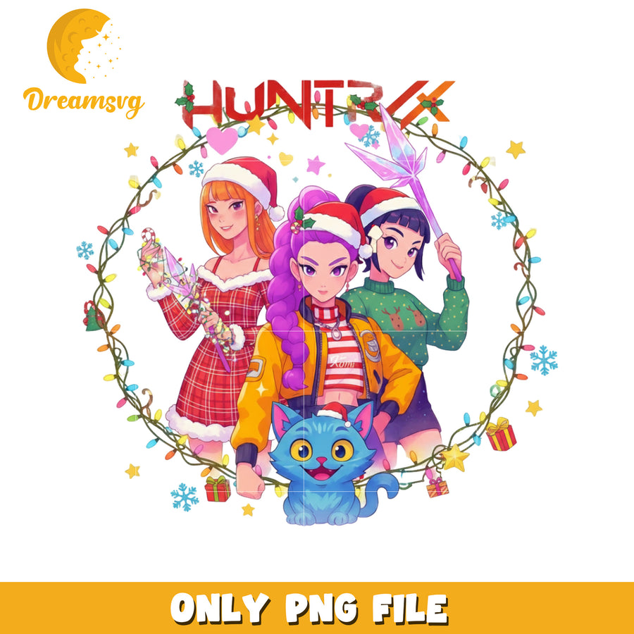 Huntrix design png, christmas season png, merry christmas png