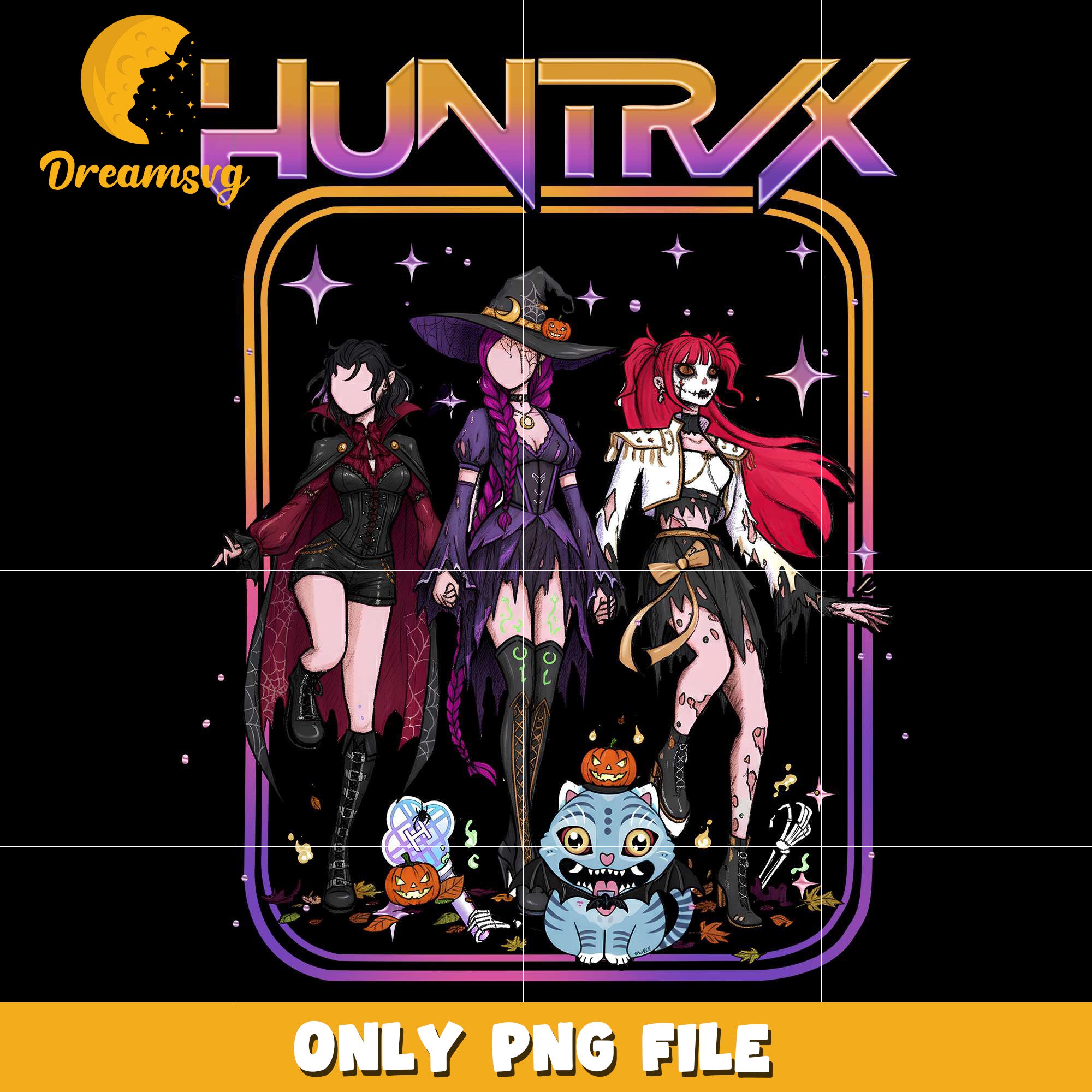 Huntrix  girls Halloween png, halloween pumpkin png, spooky halloween​​ png