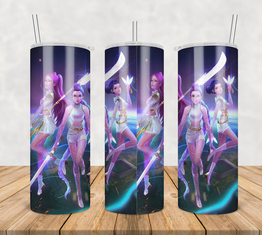 Huntrix girls beautiful tumbler png, huntrix girls tumbler png, beautiful huntrix tumbler png