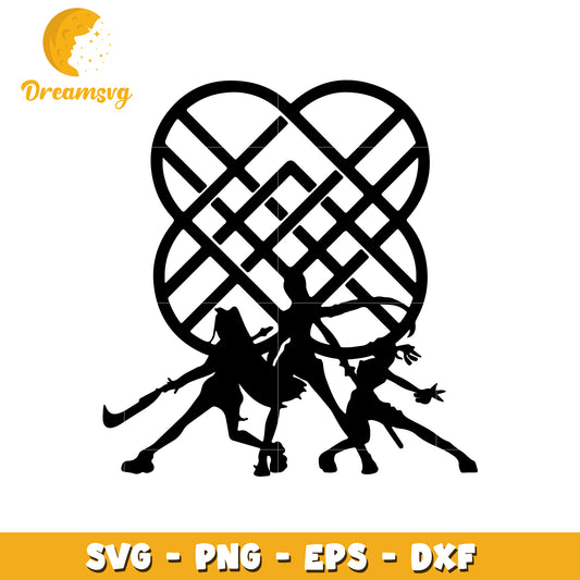Huntrix girls black logo svg, huntrix demon hunter svg, kpop cartoon svg