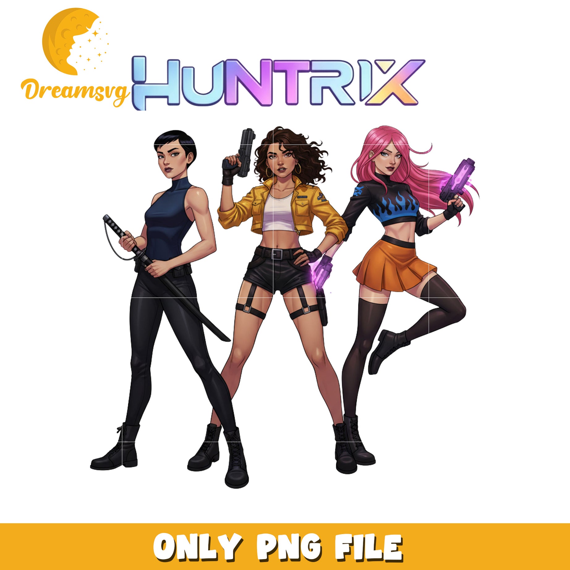 Huntrix girls demon hunter png, korean idol hunters png, kpop demons png