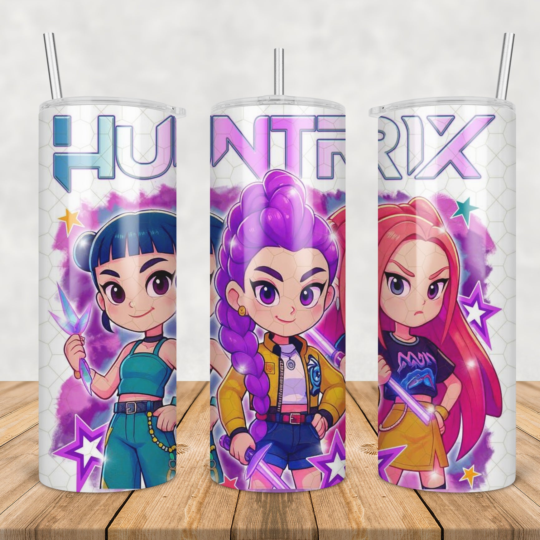 Huntrix girls design tumbler png, huntrix girls tumbler png, huntrix design tumbler png