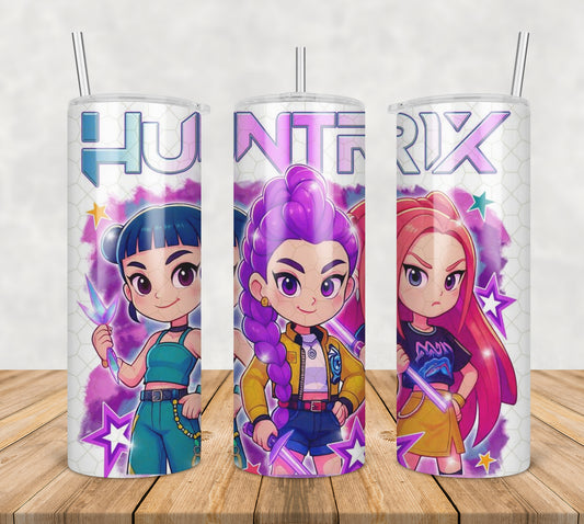 Huntrix girls design tumbler png, huntrix girls tumbler png, huntrix design tumbler png