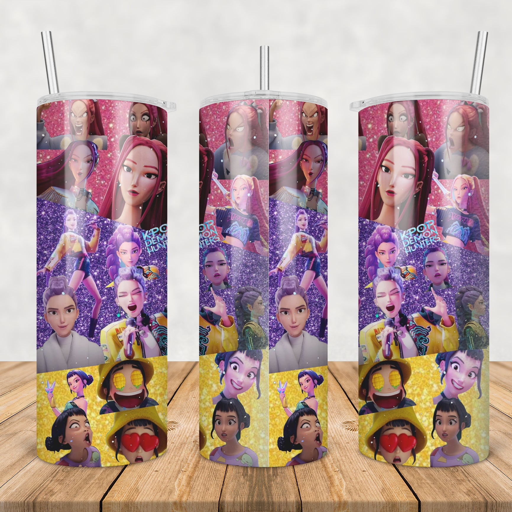 Huntrix girls funny emotions tumbler png, huntrix girls tumbler png, funny huntrix tumbler png
