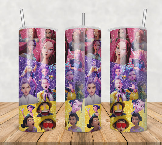 Huntrix girls funny emotions tumbler png, huntrix girls tumbler png, funny huntrix tumbler png