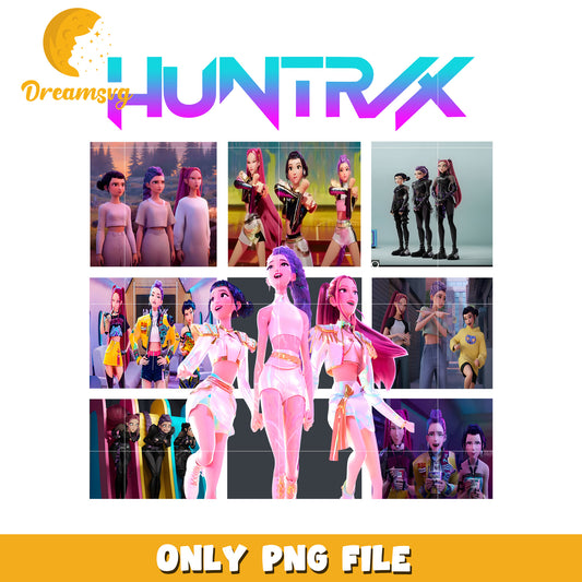 Huntrix girls illustration png, kpop band manhwa png, huntrix png