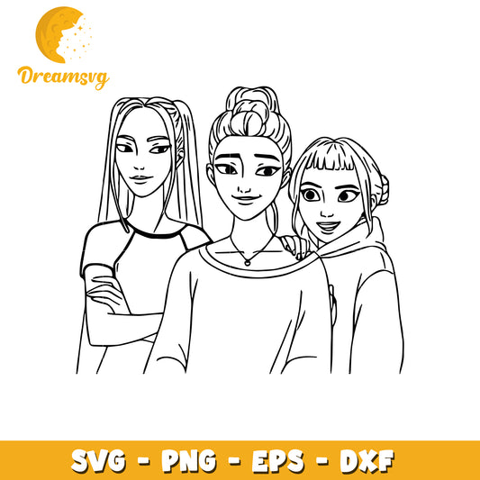 Huntrix girls in the street svg, huntrix girls svg, huntrix kpop svg