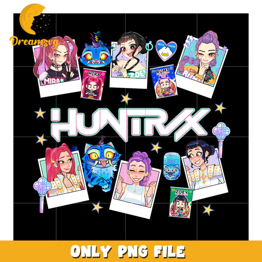 Huntrix girls png, kpop cartoon png, kpop demon hunters png