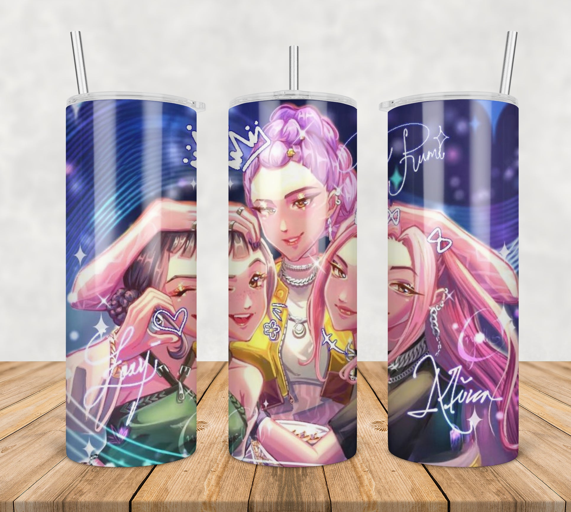 Huntrix girls signature tumbler png, huntrix girls tumbler png, huntrix signature tumbler png