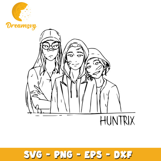 Huntrix girls svg, huntrix kpop svg, huntrix female member svg