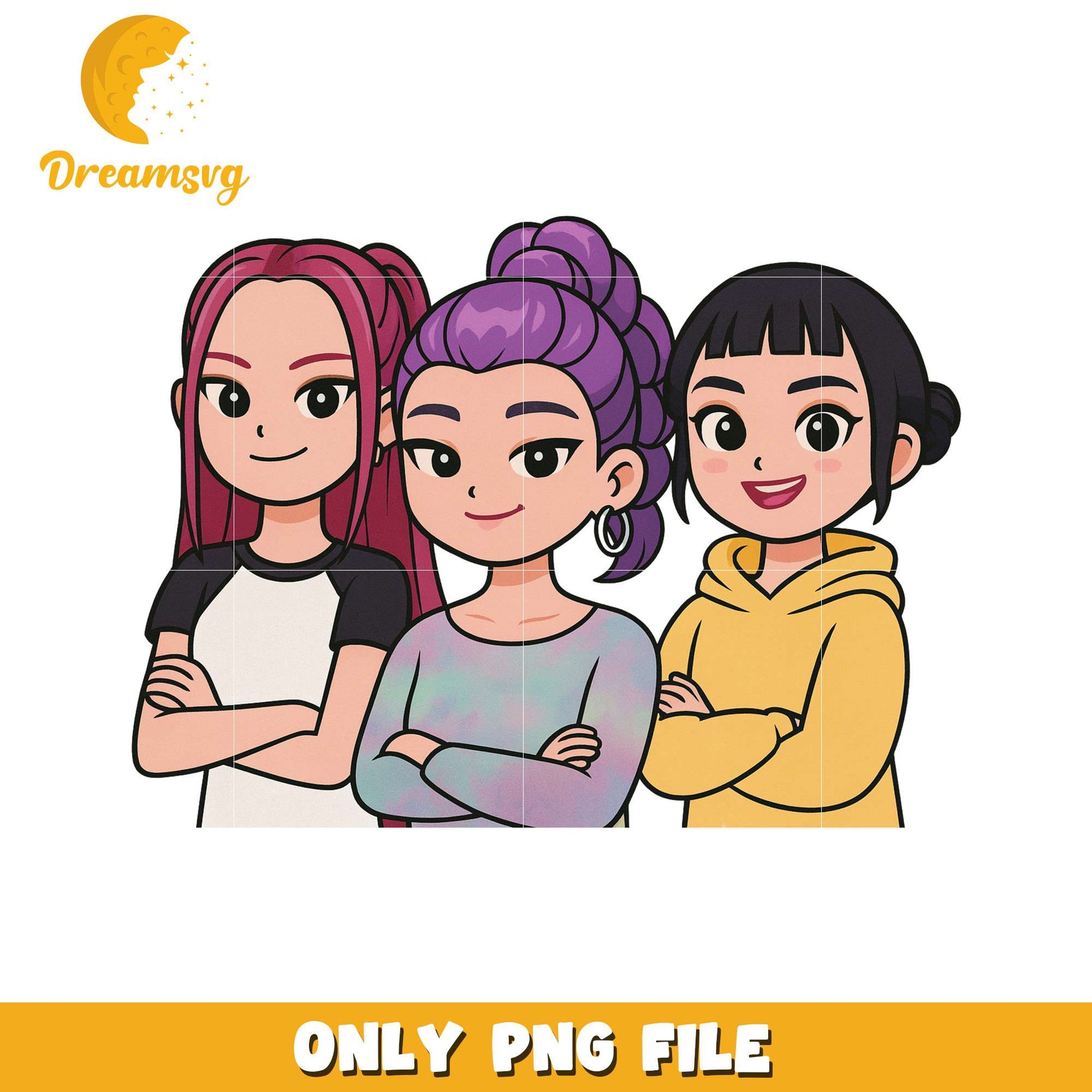 Huntrix girl teams png, love fighter aesthetic png, kpop hero png