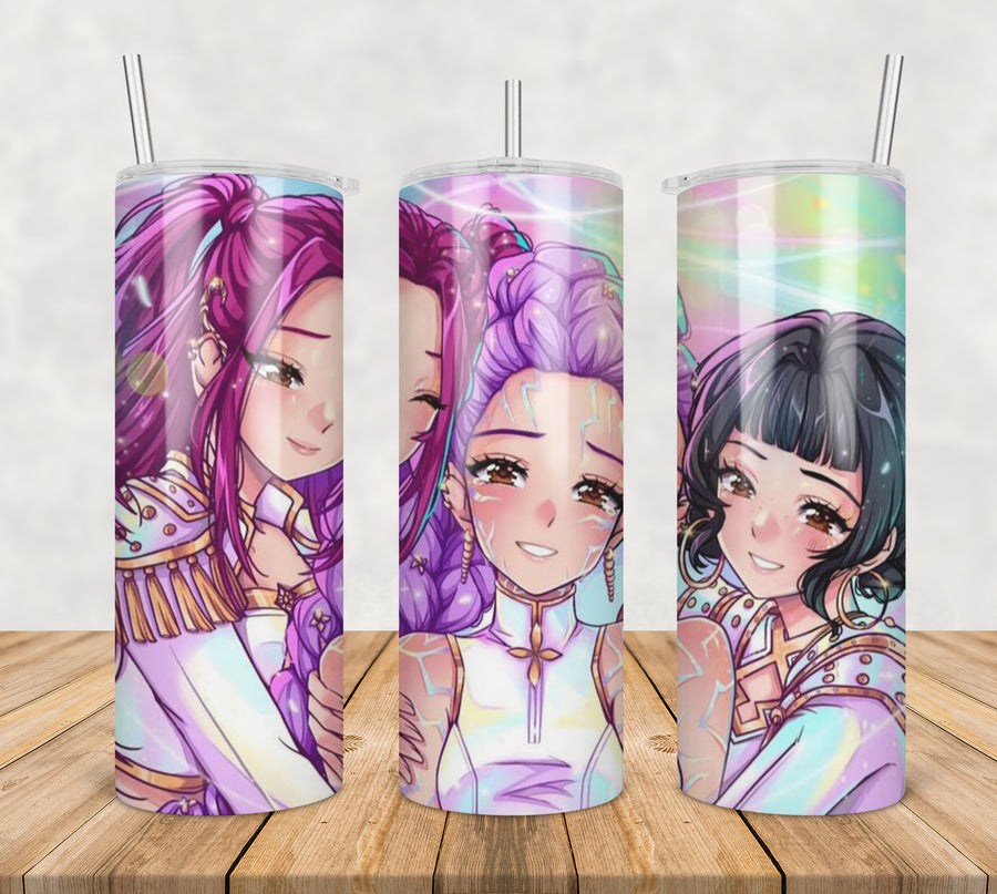 Huntrix kpop cartoon tumbler png, huntrix cartoon tumbler png, huntrix kpop tumbler png