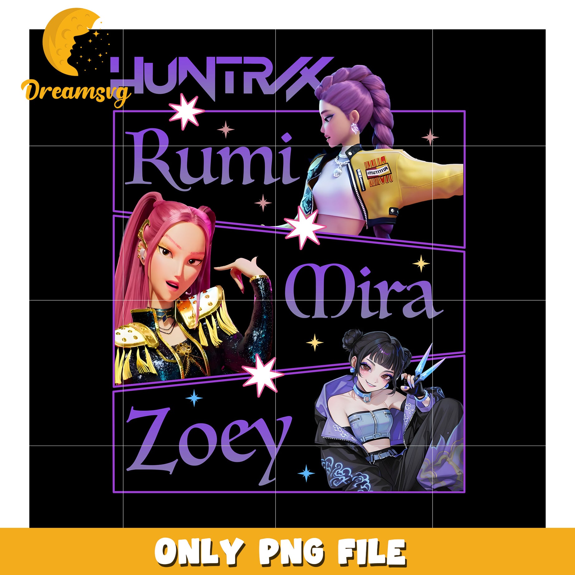Huntrix kpop demon hunter png, kpop warrior girls png, huntrix anime band png
