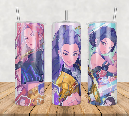 Huntrix kpop girls tumbler png, huntrix girls tumbler png, huntrix kpop tumbler png