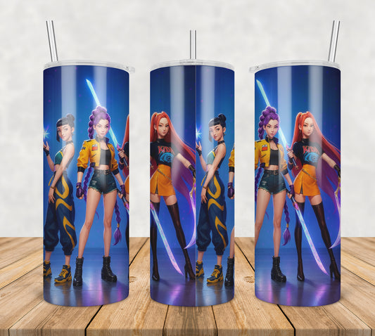 Huntrix kpop tumbler png, huntrix tumbler png, huntrix group tumbler png