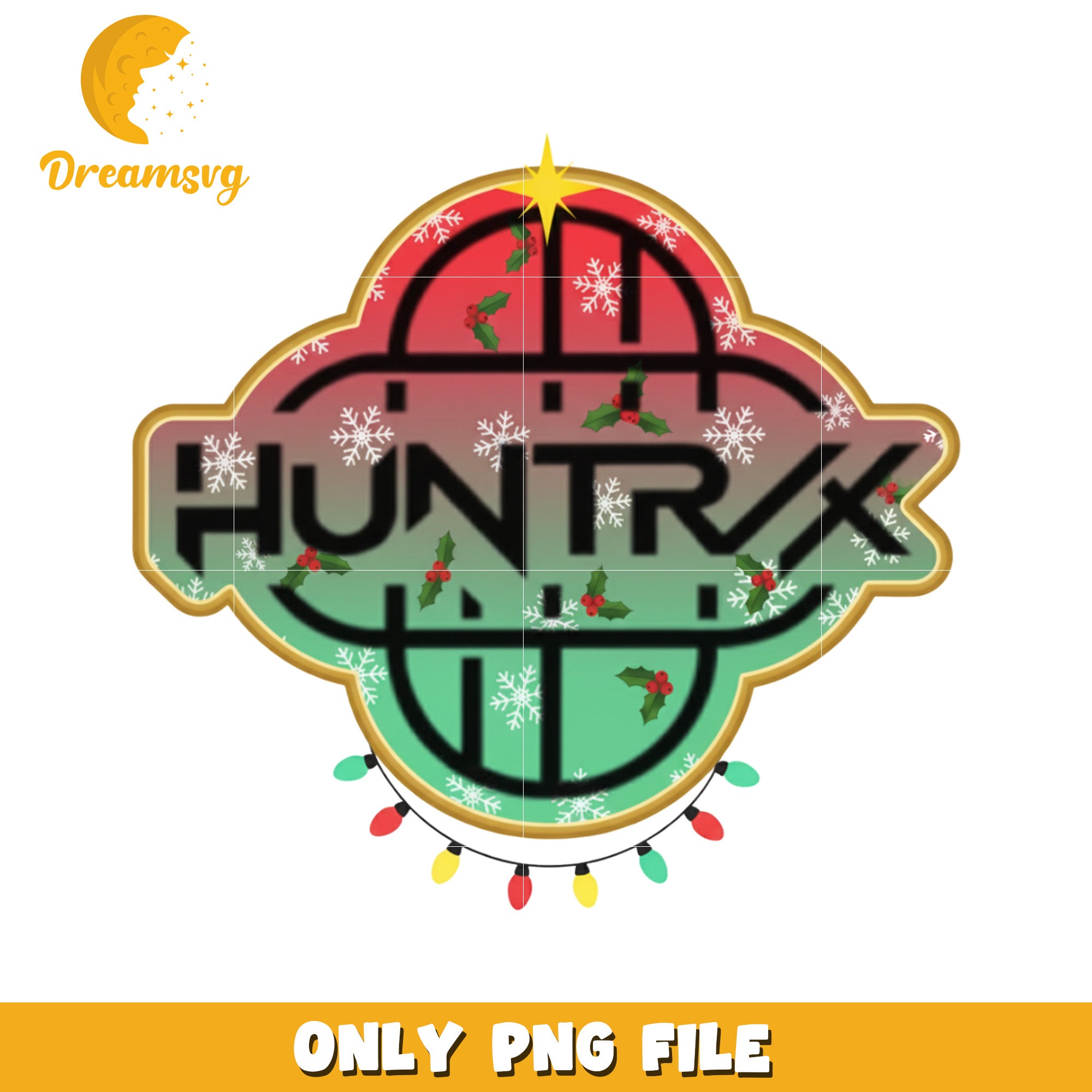 Huntrix logo design png, christmas tree png, huntrix png