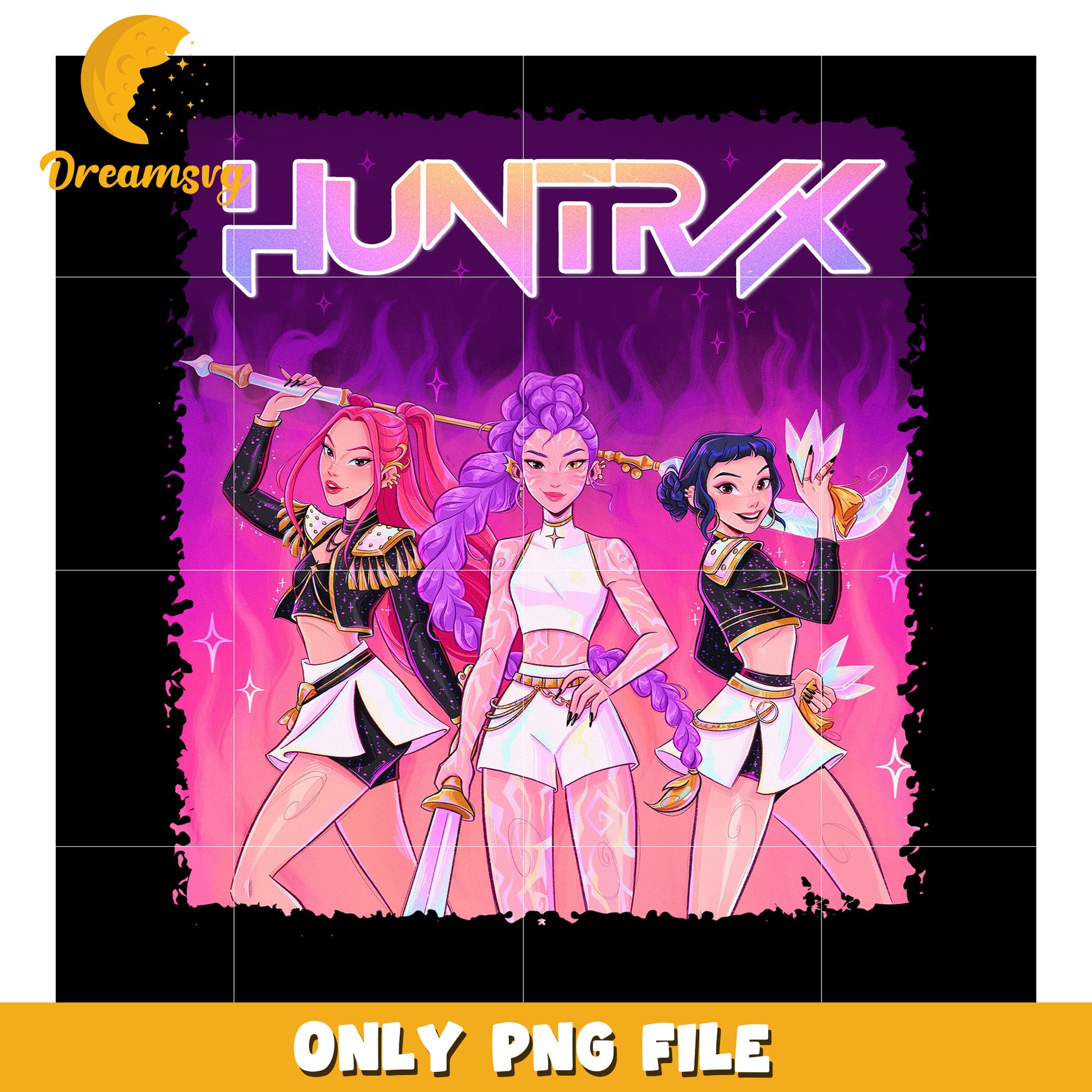 Huntrix logo design png, huntrix emblem png, futuristic logo png