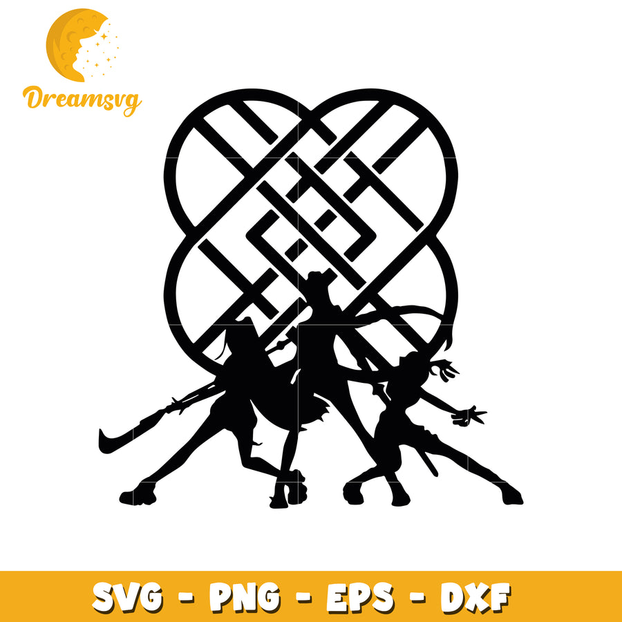 Huntrix logo svg, huntrix and saja svg, kpop cartoon song svg