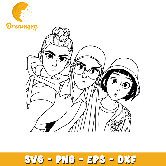 Huntrix look serious svg, huntrix serious svg, huntrix kpop svg