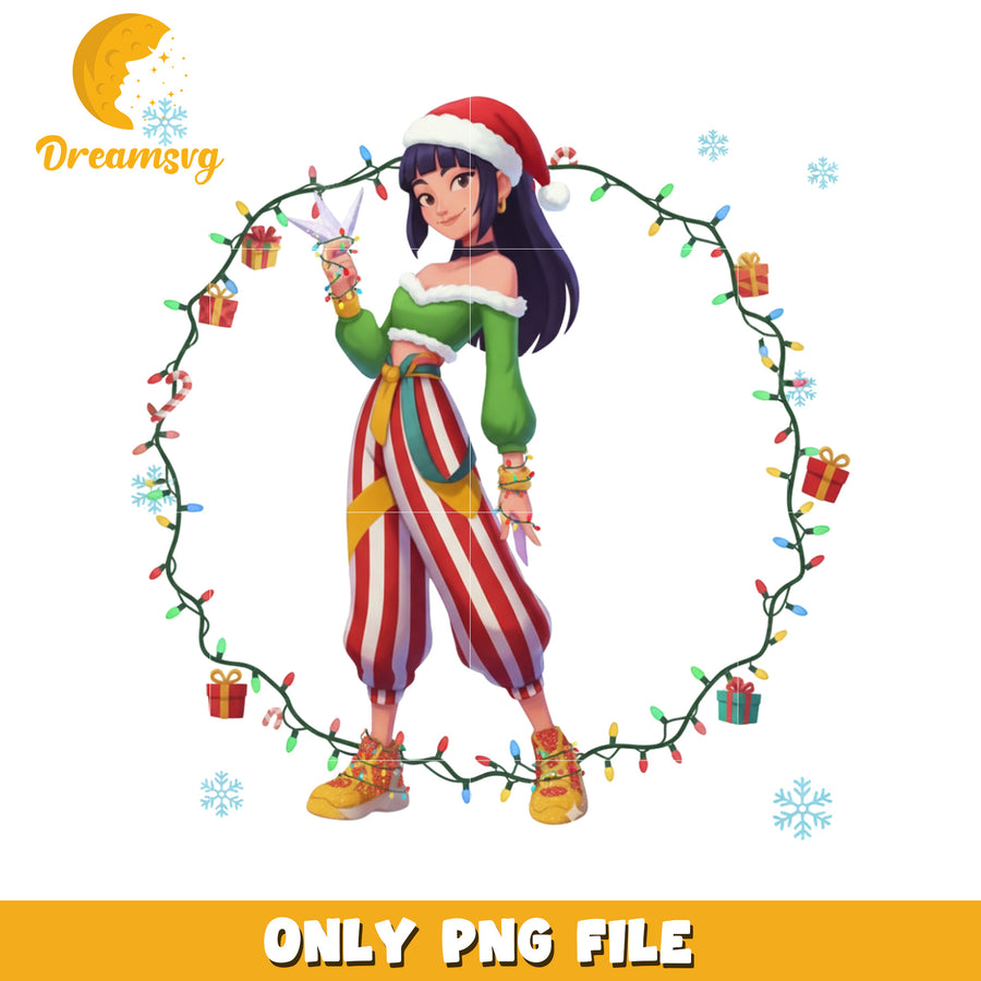Huntrix member christmas png, christmas season png, merry christmas png