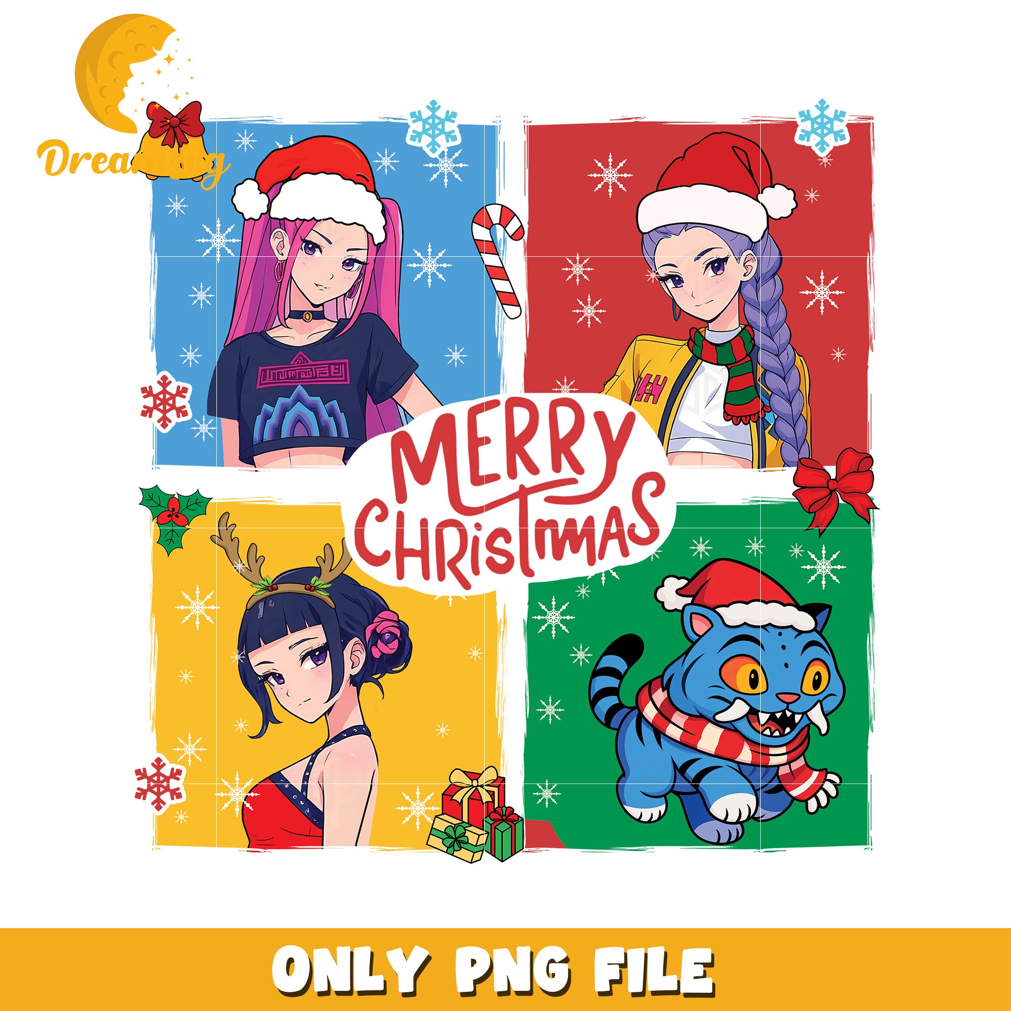 Huntrix merry christmas png, netflix movies png, netflix cartoons png