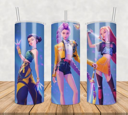 Huntrix performance tumbler png, huntrix performing tumbler png, huntrix kpop tumbler png