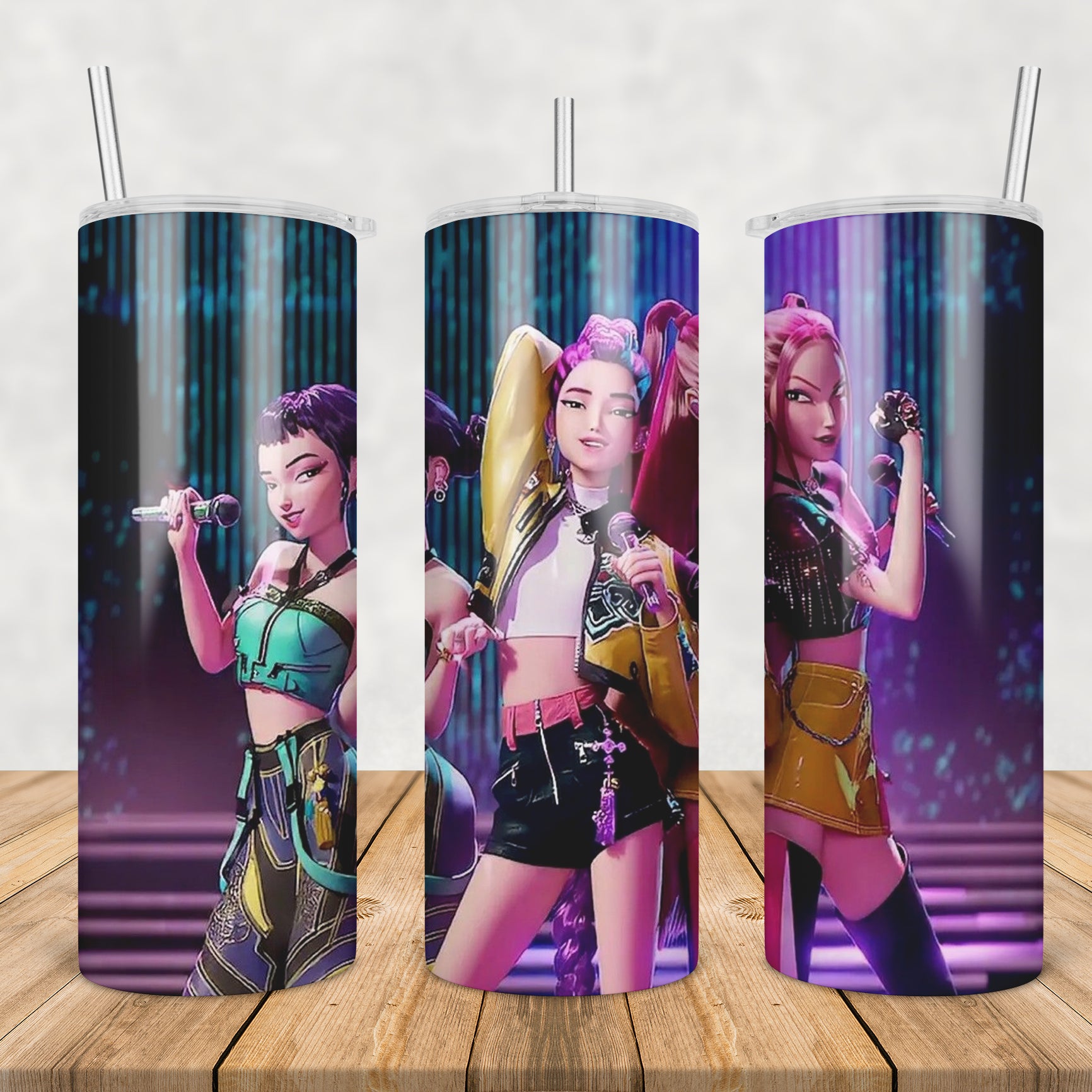 Huntrix performing tumbler png, huntrix performance tumbler png, huntrix kpop tumbler png