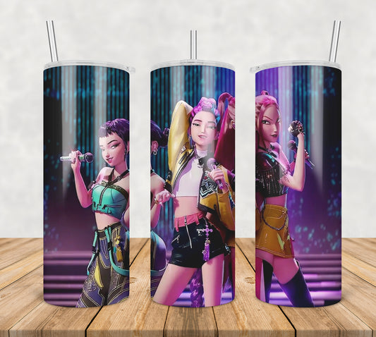 Huntrix performing tumbler png, huntrix performance tumbler png, huntrix kpop tumbler png