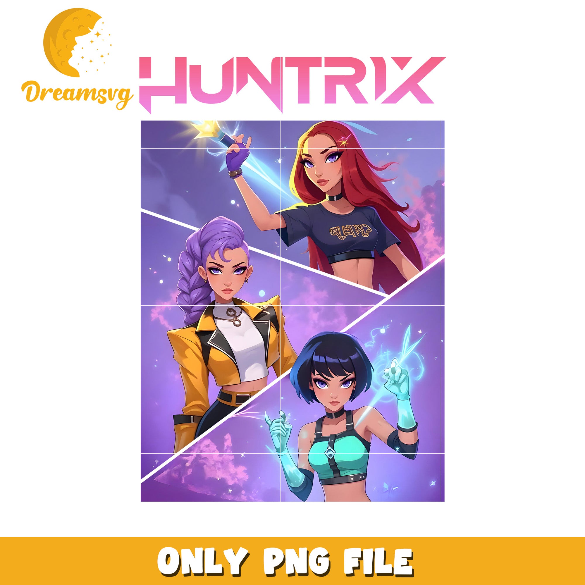 Huntrix png, kpop band manhwa png, huntrix png – DreamSVG Store