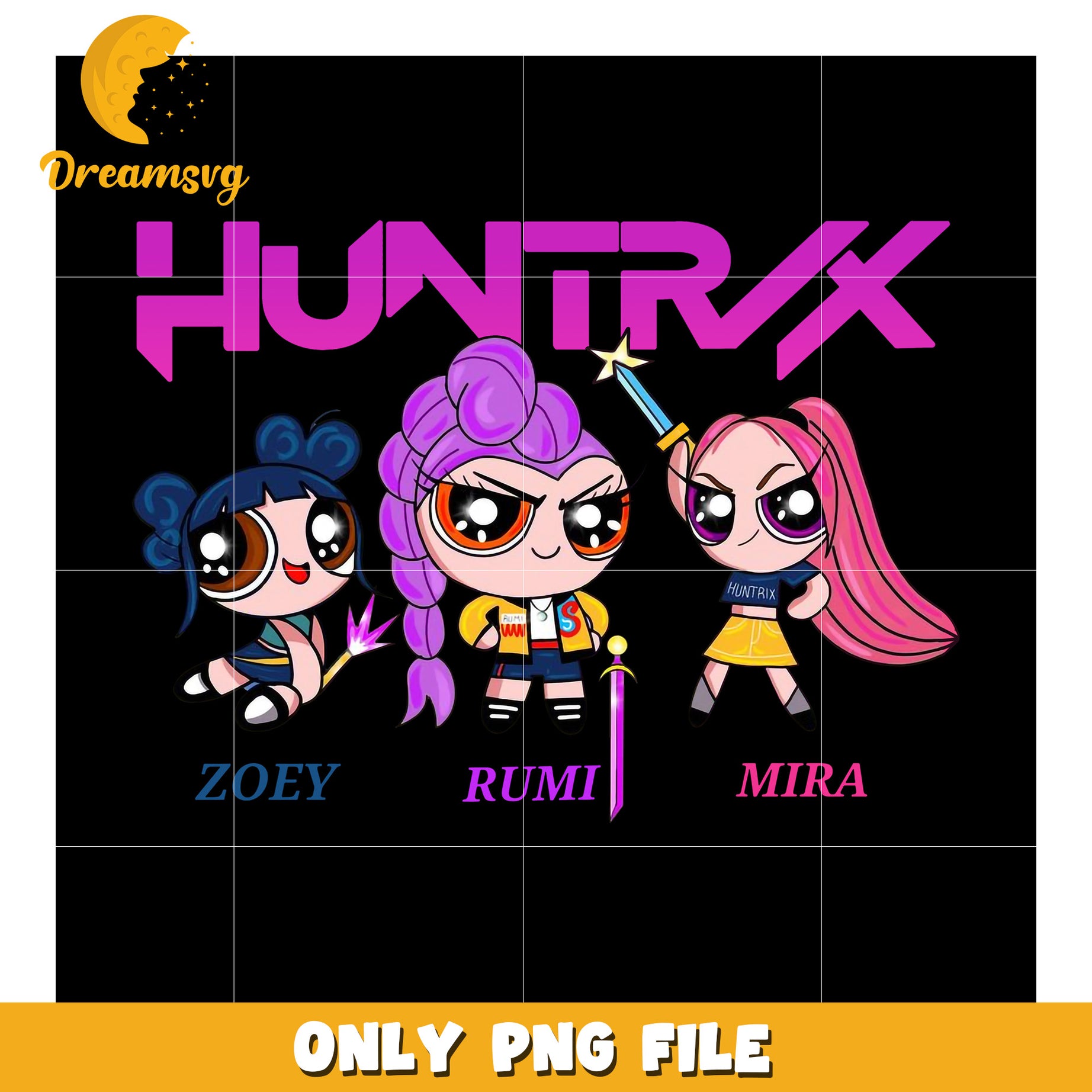 Huntrix power puff girls png, kpop band manhwa png, huntrix png