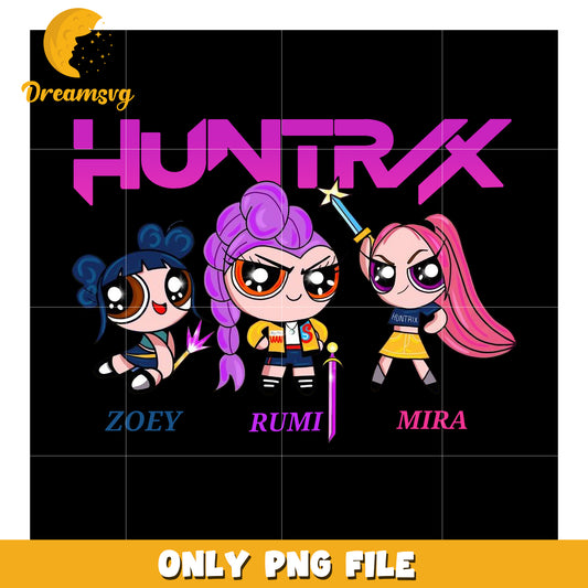 Huntrix power puff girls png, kpop band manhwa png, huntrix png