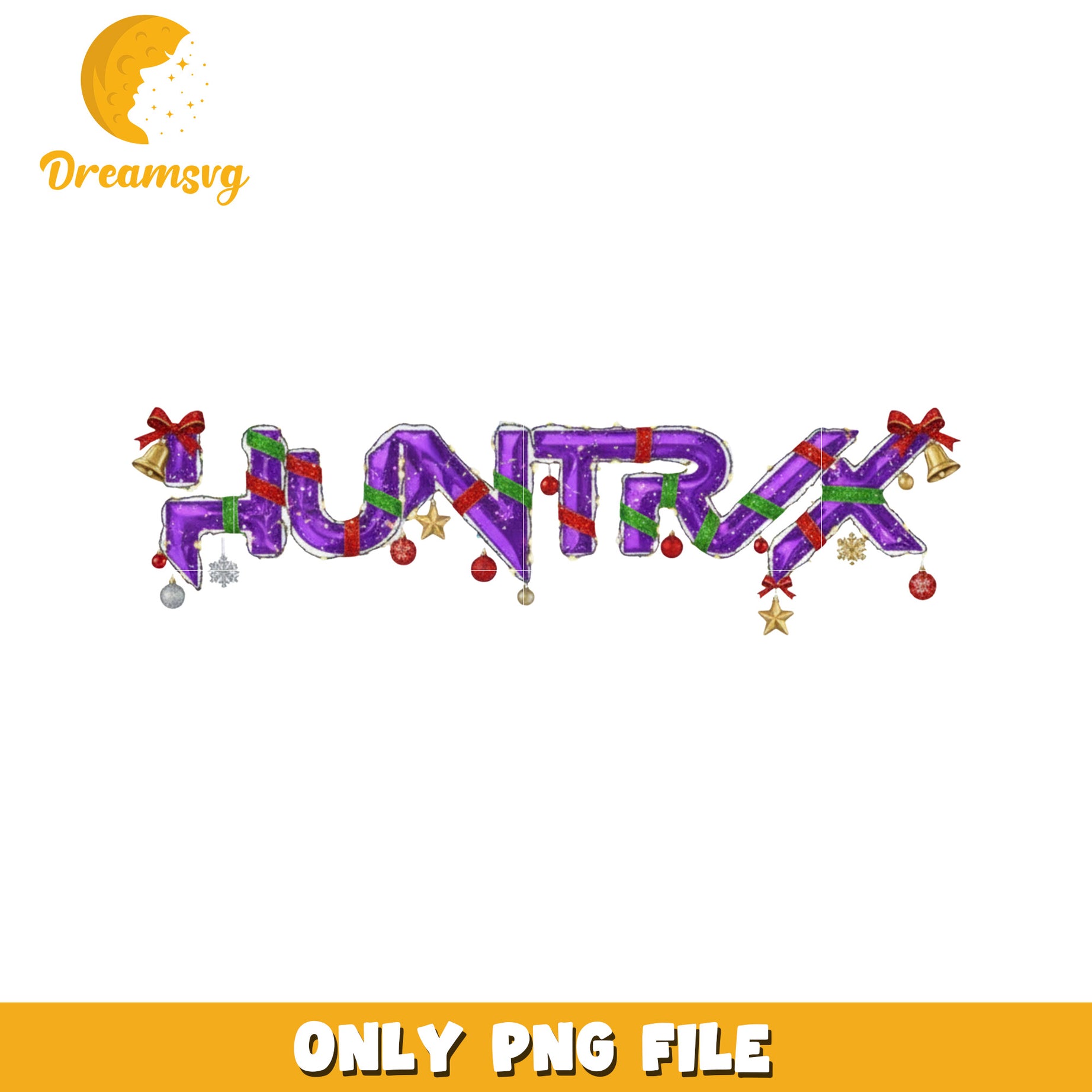 Huntrix purple christmas logo png, christmas lights​ png, kpop demon hunters png