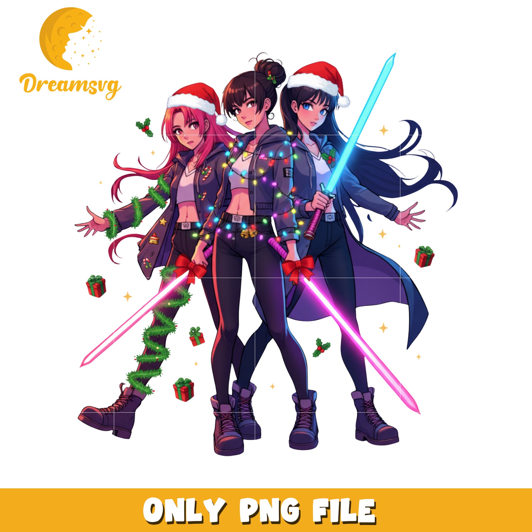 Huntrix saber png, christmas songs png, demon hunters png