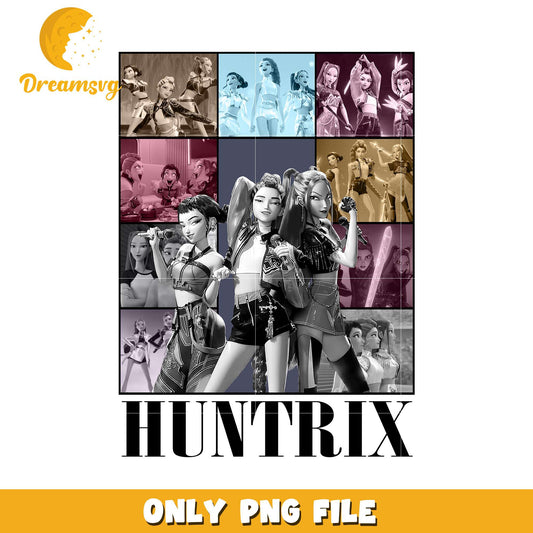 Huntrix team design png, cartoon fighter png, kpop hero team png