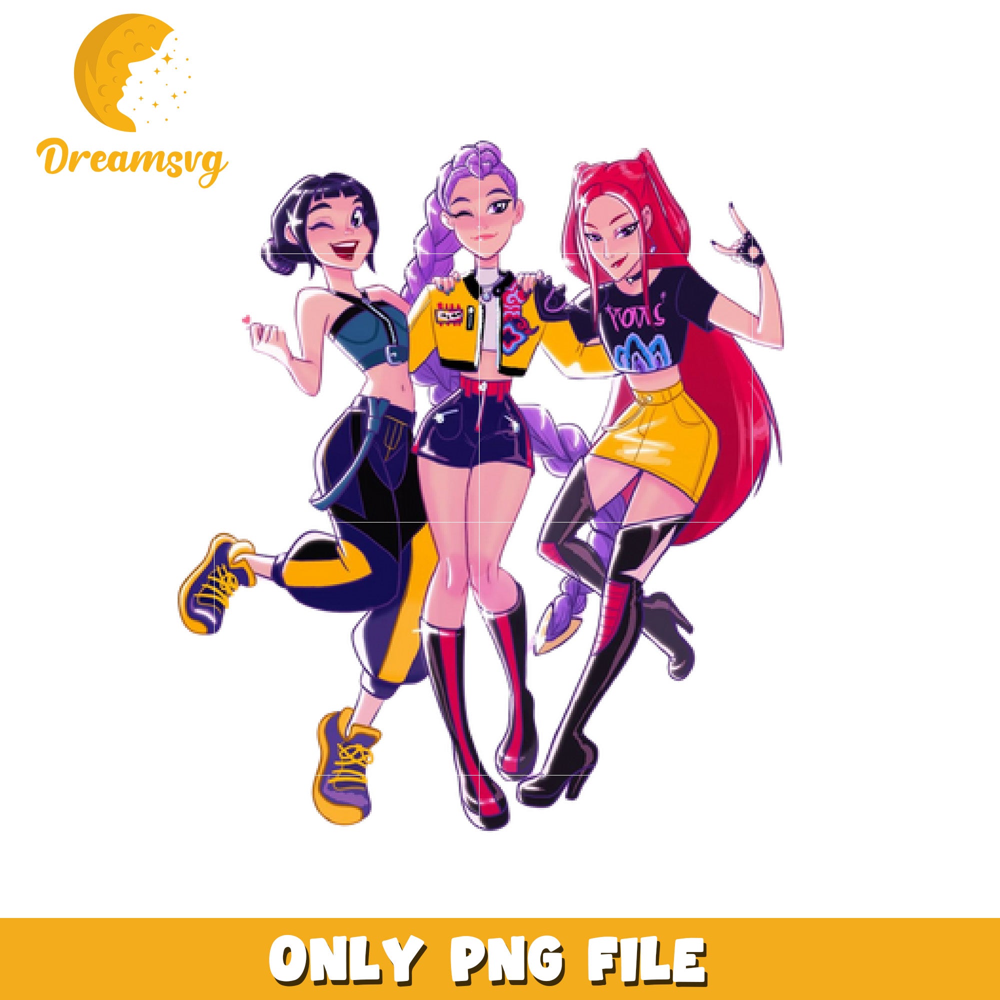 Huntrix team members png, korean idol hunters png, kpop demons png