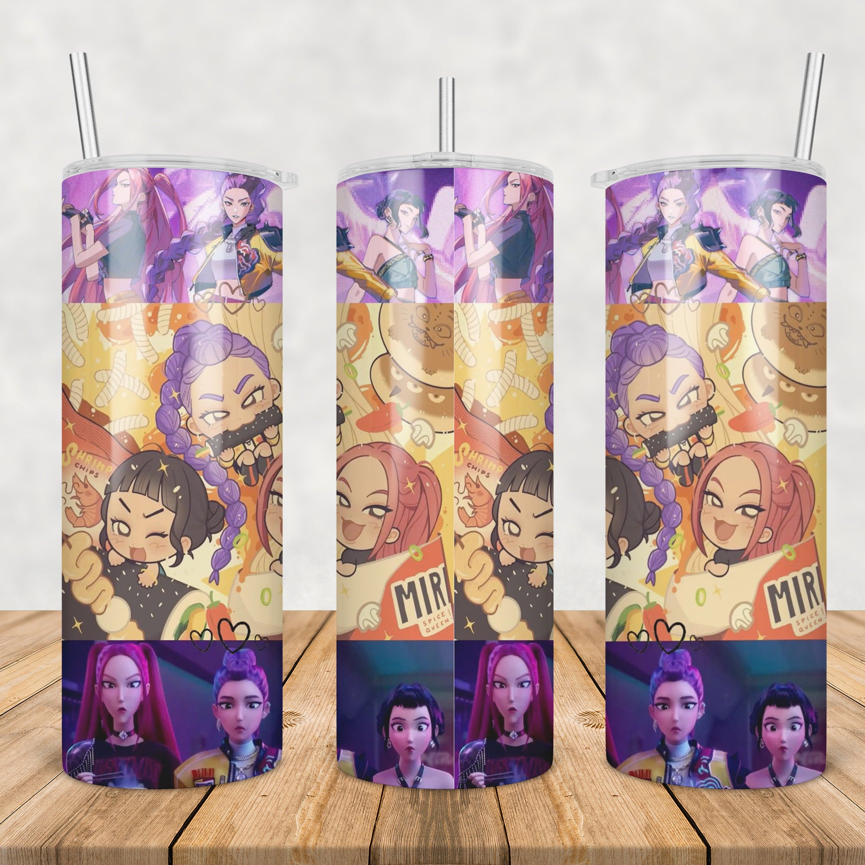 Huntrix tumbler png, huntrix kpop tumbler png, huntrix group tumbler png