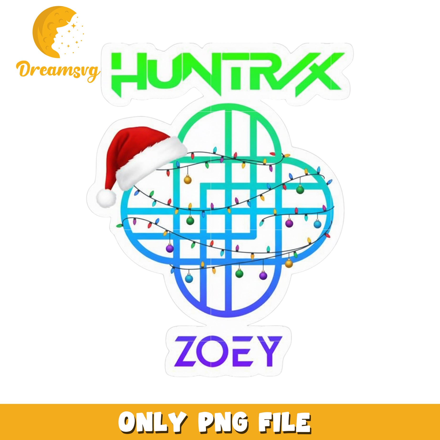 Huntrix zoey logo png, huntrix and saja​ png, christmas music​ png