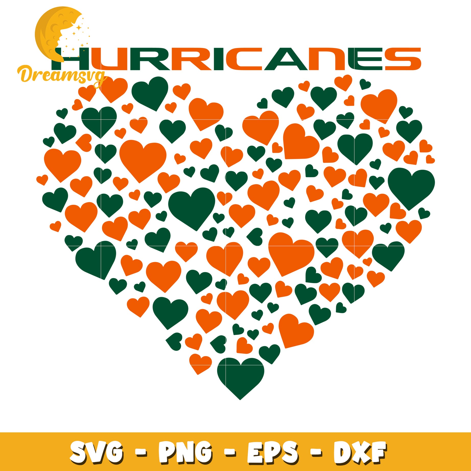 Hurricanes Heart SVG PNG EPS DXF