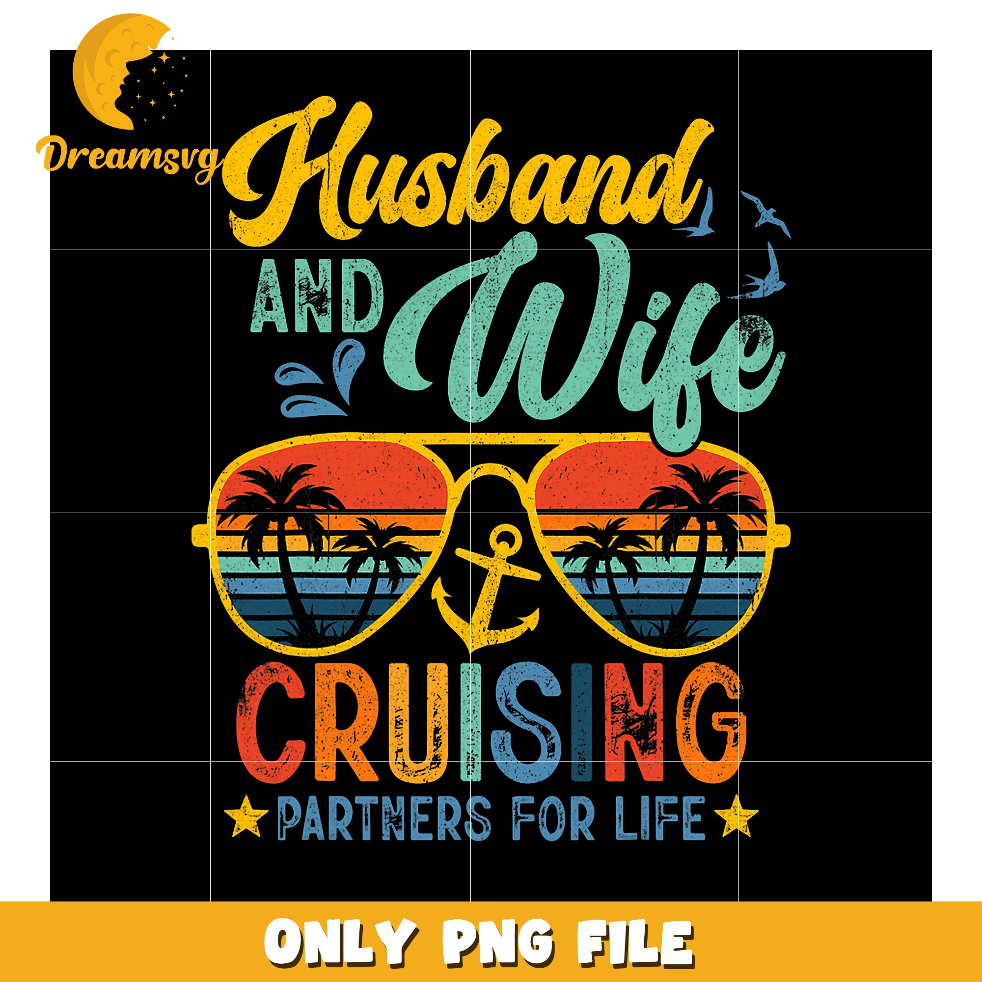 Husband & Wife Cruising PNG Design
