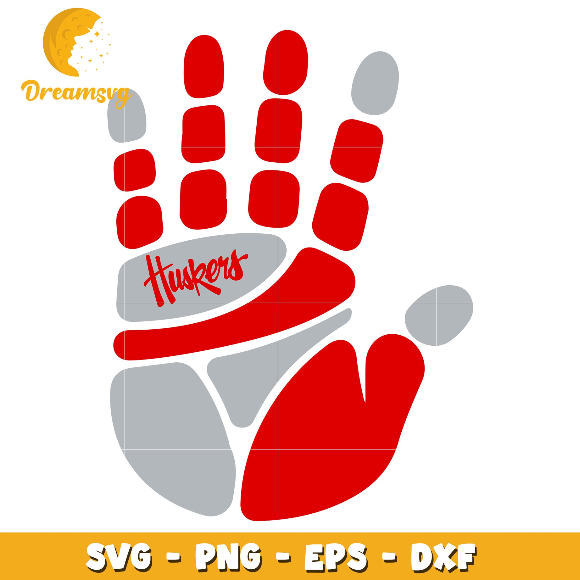 Huskers Handprint SVG PNG EPS DXF