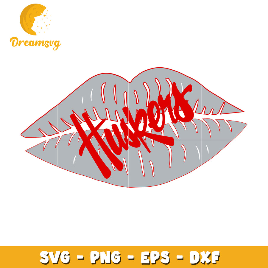 Huskers Lips SVG PNG EPS DXF Cut File