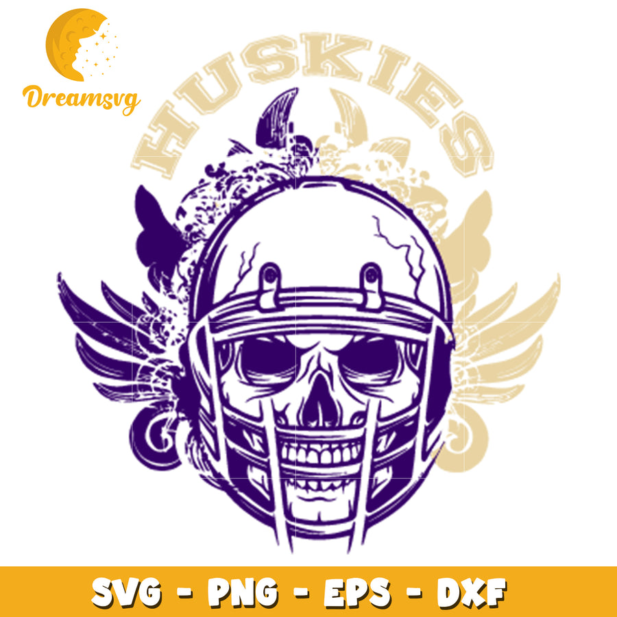 Huskie Skull Football Helmet SVG PNG EPS DXF
